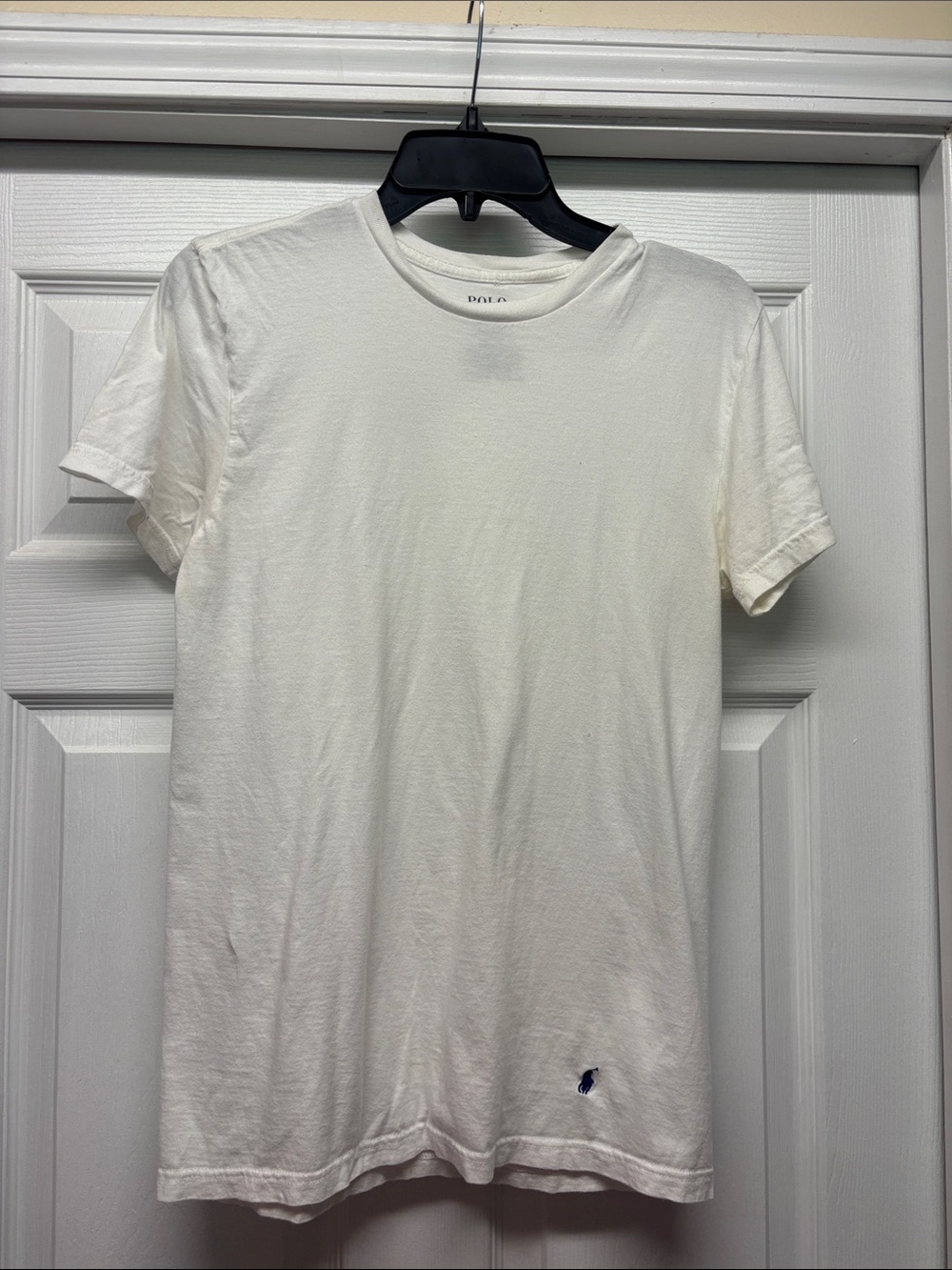Polo by Ralph Lauren Men’s White Short Sleeve T Shirt with Navy Pony Small